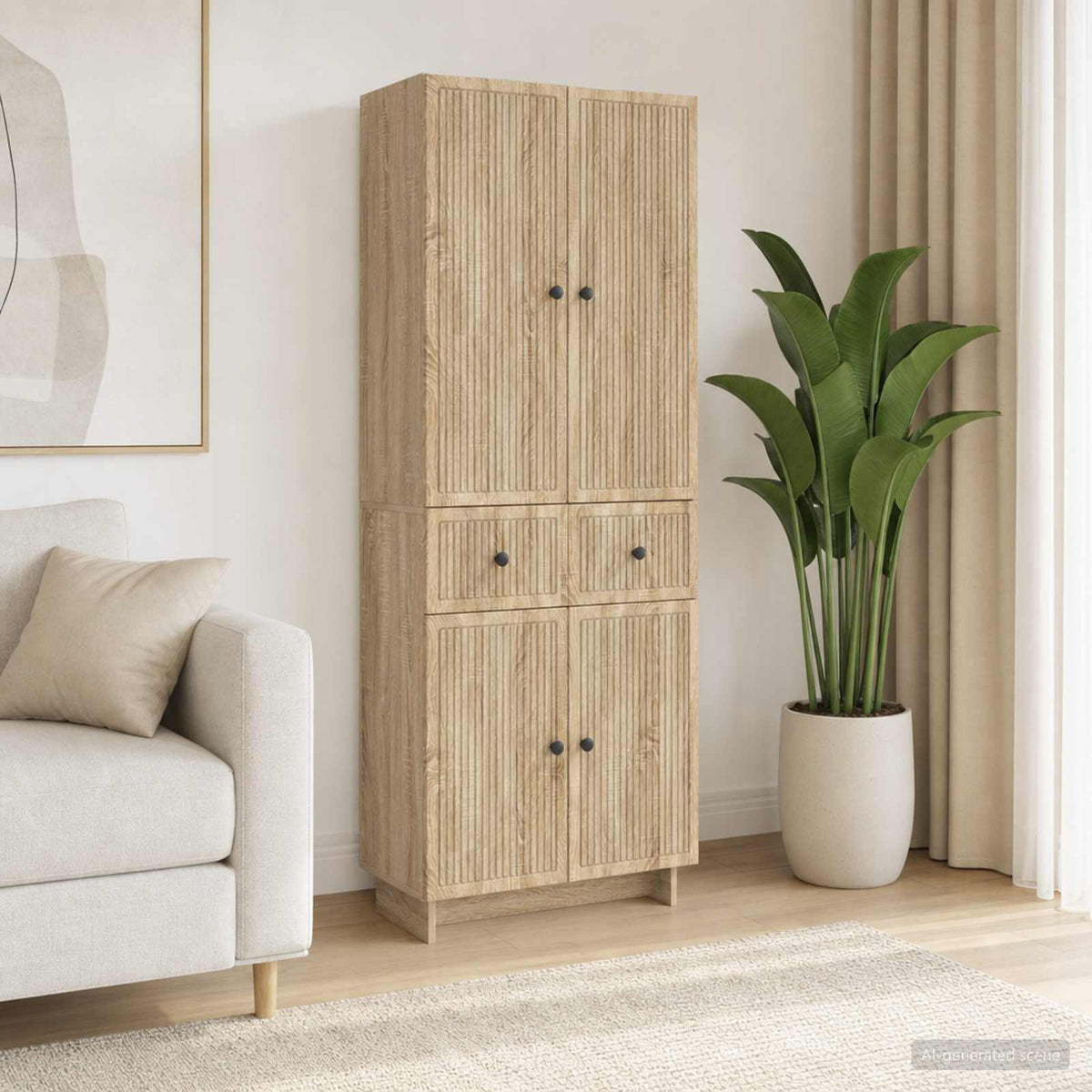 Cabinet Set 2 pcs Engineered Wood Sonoma oak