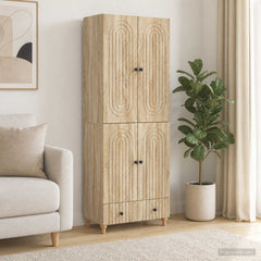 Cabinet Set 2 pcs Engineered Wood Sonoma oak