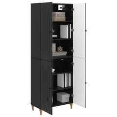 Cabinet Set 2 pcs Engineered Wood Black