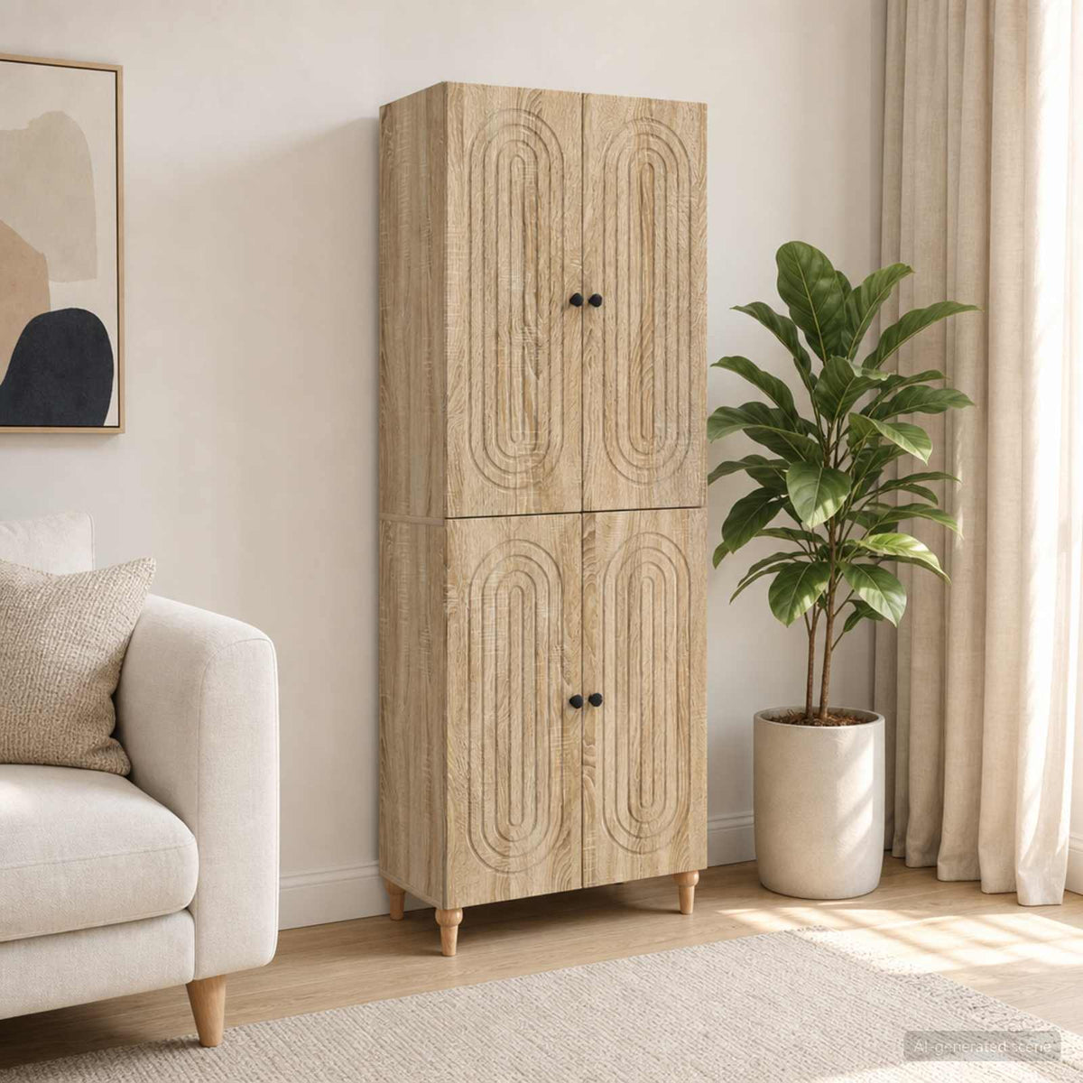 Cabinet Set 2 pcs Engineered Wood Sonoma oak