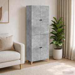 Cabinet Set 2 pcs Engineered Wood Concrete grey