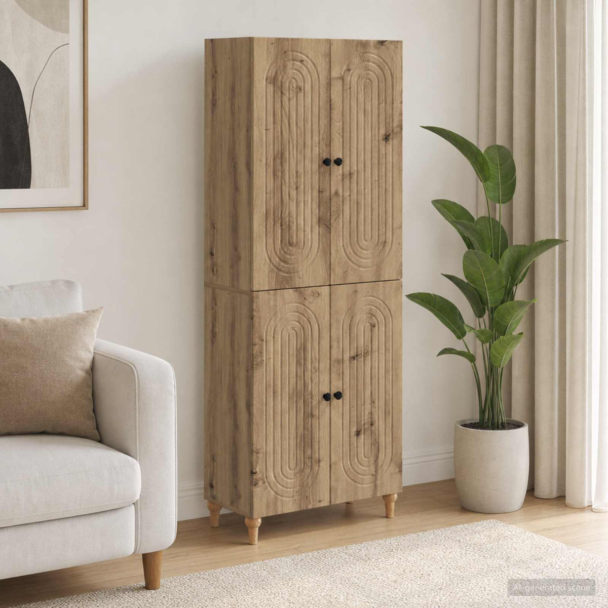 Cabinet Set 2 pcs Engineered Wood Artisan oak