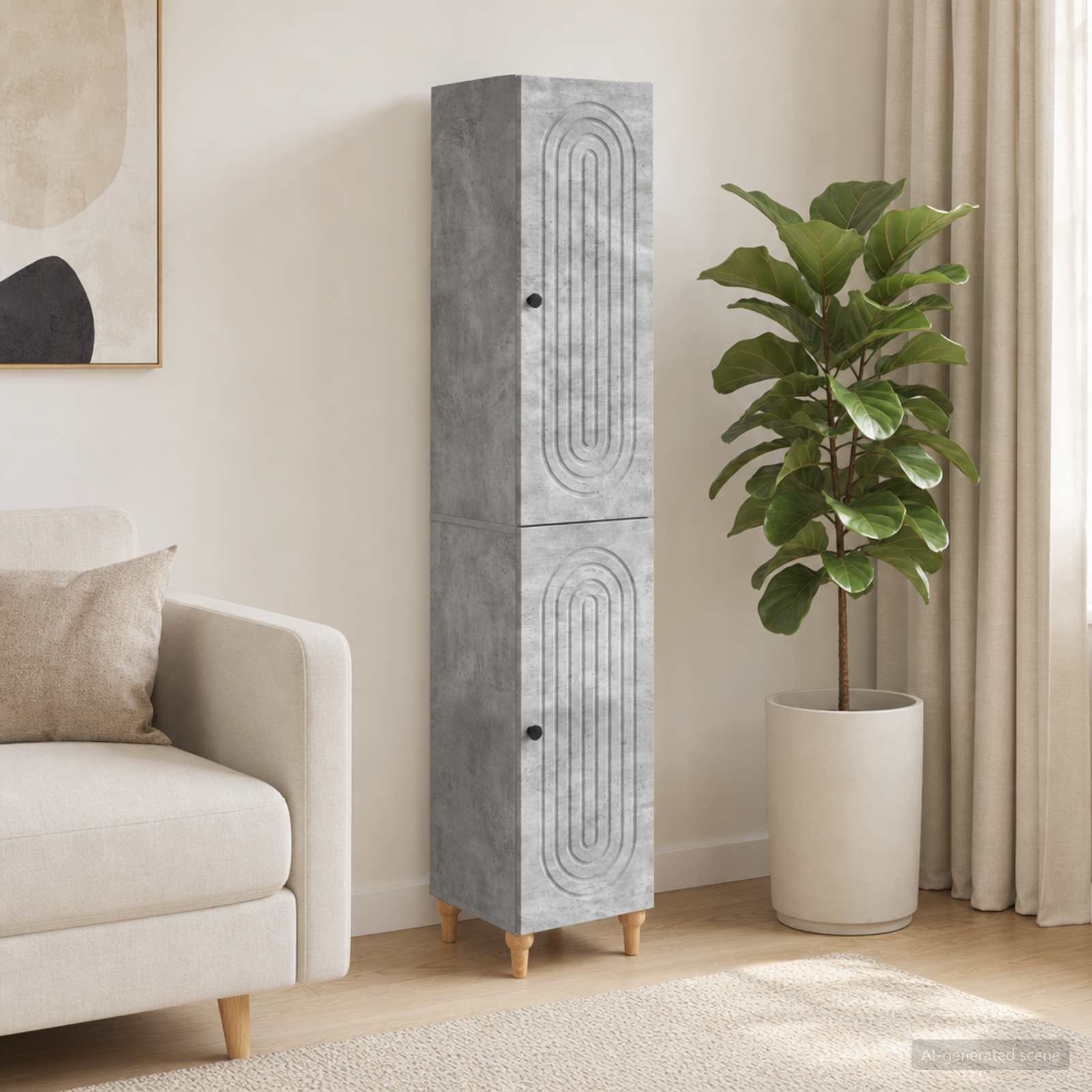 vidaXL Cabinet Set 2 pcs Concrete Grey Engineered Wood 1