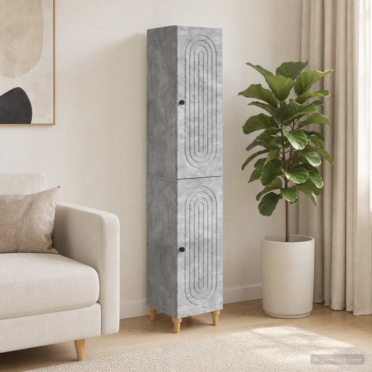 vidaXL Cabinet Set 2 pcs Concrete Grey Engineered Wood 1