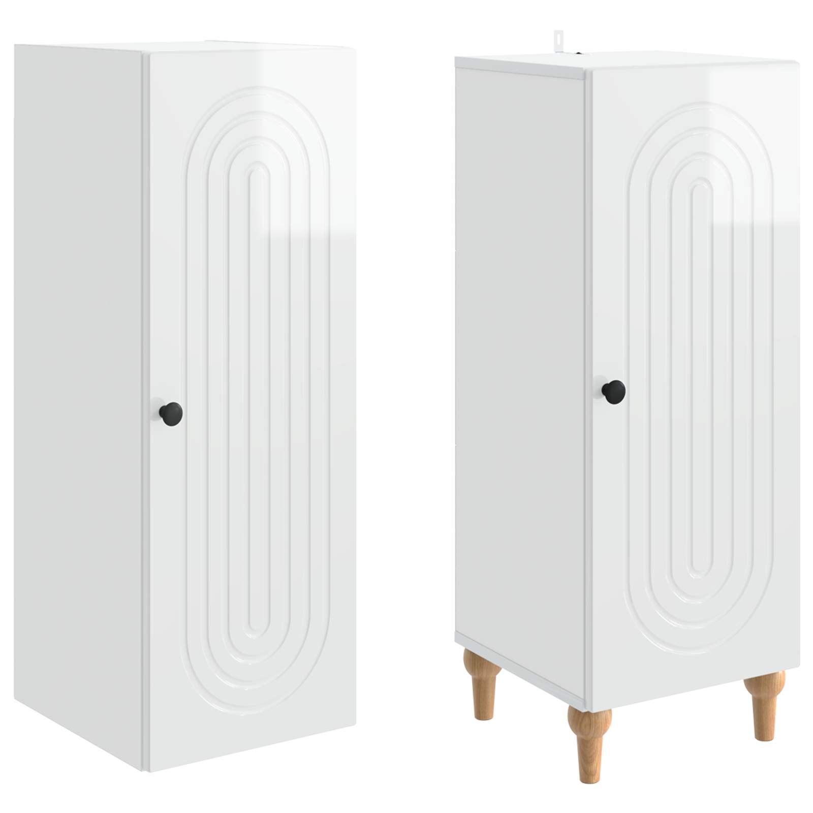 vidaXL Cabinet Set 2 pcs High Gloss White Engineered Wood 4