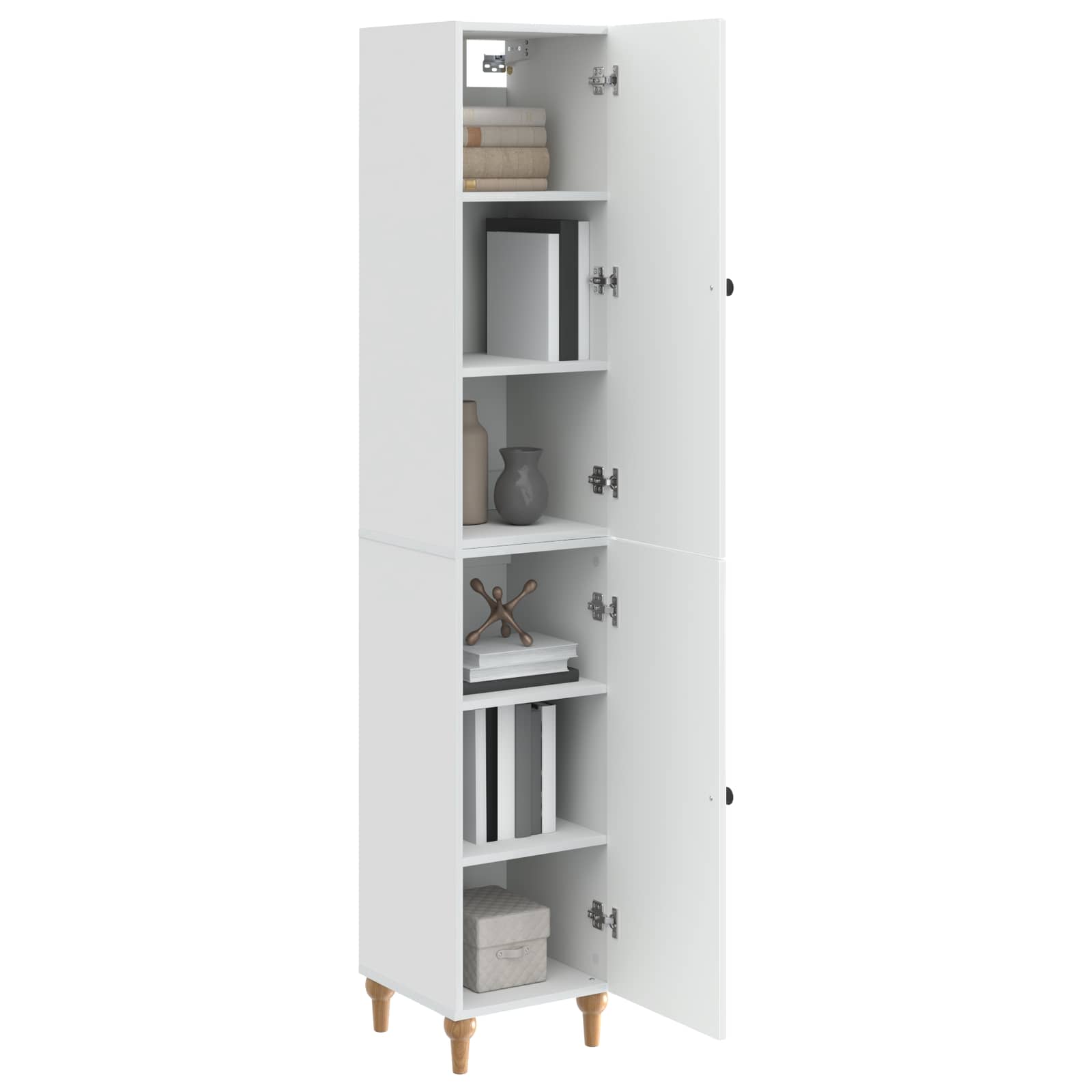 vidaXL Cabinet Set 2 pcs High Gloss White Engineered Wood 3