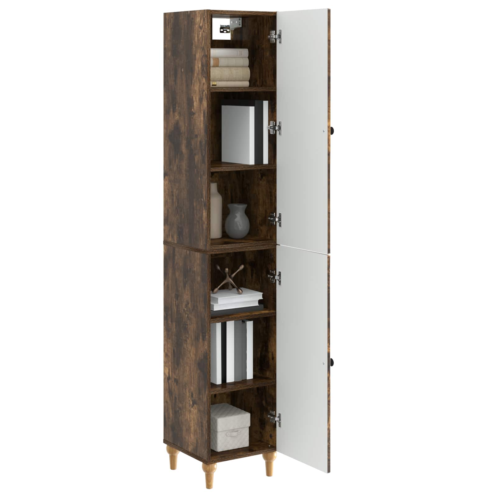 vidaXL Cabinet Set 2 pcs Smoked Oak Engineered Wood 3