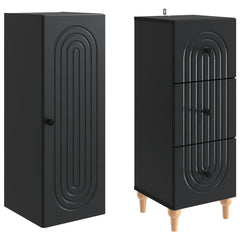 Cabinet Set 2 pcs Engineered Wood Black