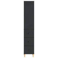 Cabinet Set 2 pcs Engineered Wood Black