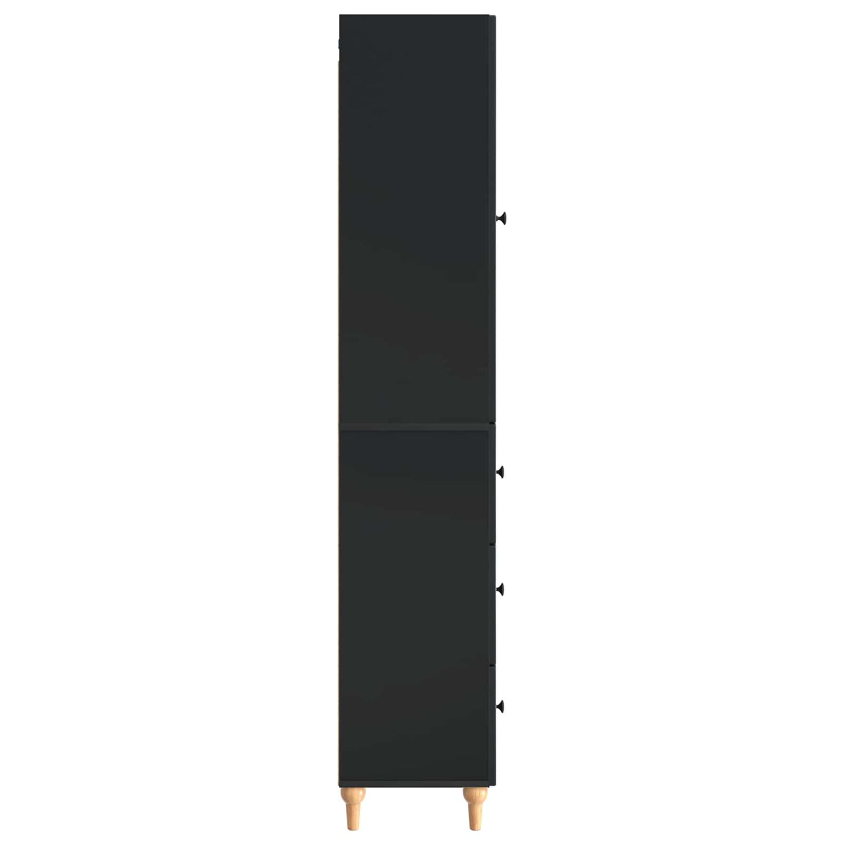 Cabinet Set 2 pcs Engineered Wood Black