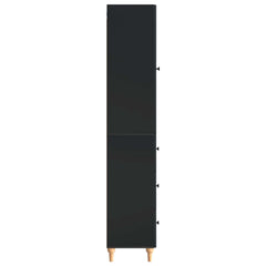 Cabinet Set 2 pcs Engineered Wood Black