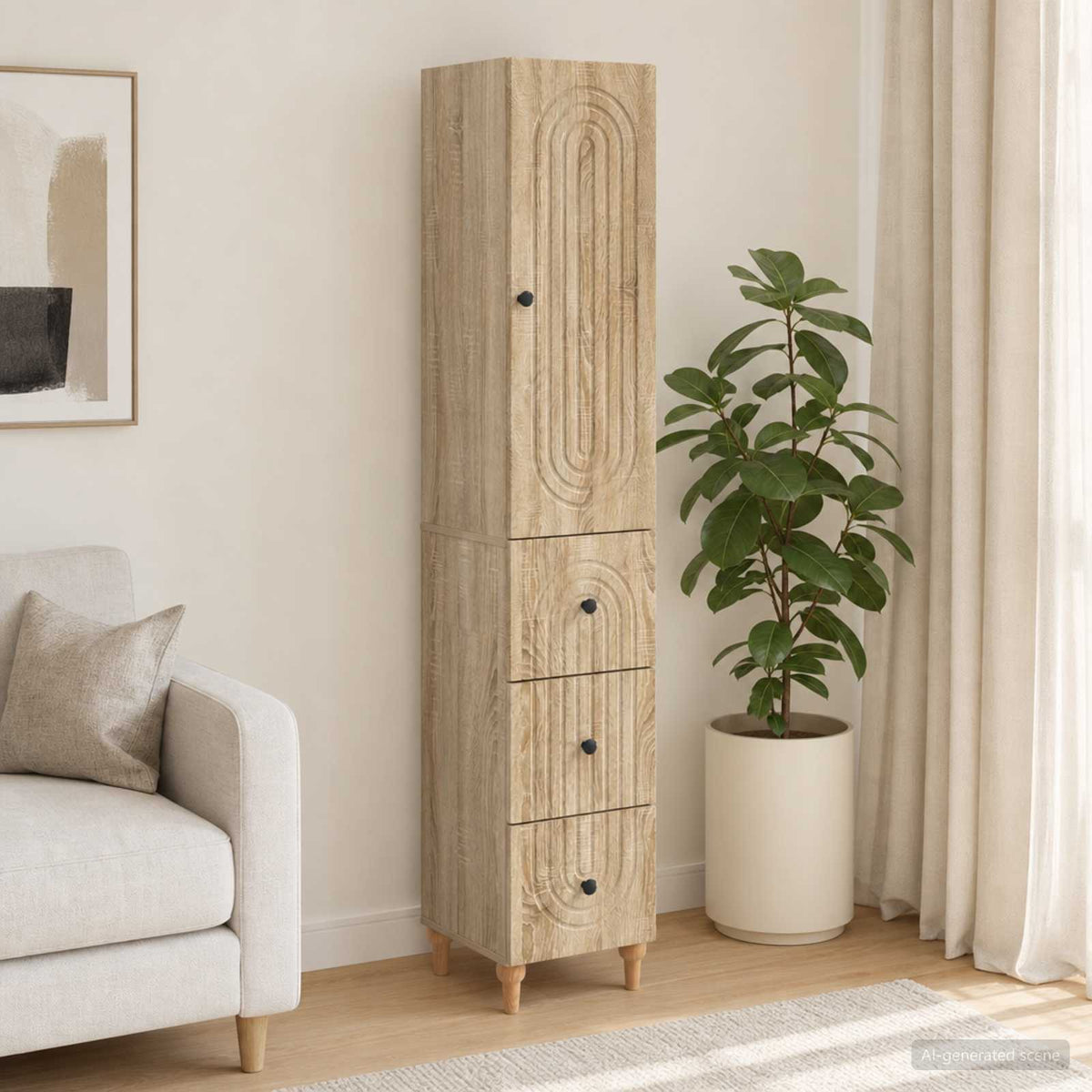Cabinet Set 2 pcs Engineered Wood Sonoma oak