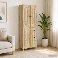 Cabinet Set 2 pcs 66 x 34.5 x 90 cm Engineered Wood Sonoma oak