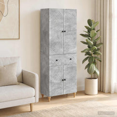 Cabinet Set 2 pcs Engineered Wood Concrete grey
