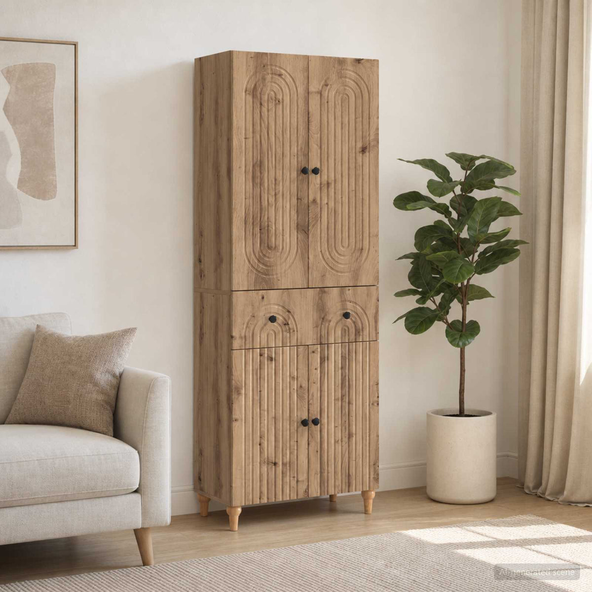 Cabinet Set 2 pcs Engineered Wood Artisan oak