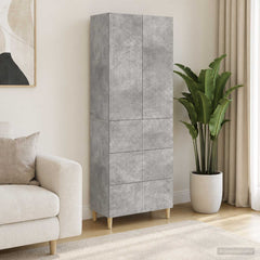 Cabinet Set 2 pcs Engineered Wood Concrete grey