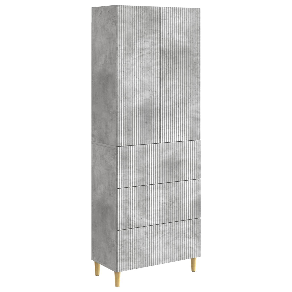 Cabinet Set 2 pcs Engineered Wood Concrete grey