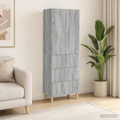 Cabinet Set 2 pcs Engineered Wood Grey sonoma