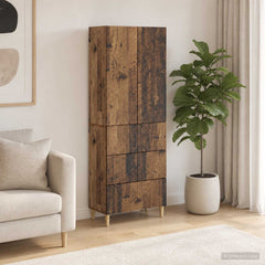 Cabinet Set 2 pcs Engineered Wood Old wood