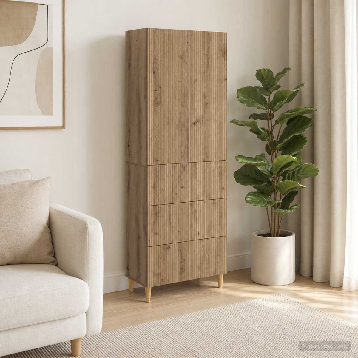 Cabinet Set 2 pcs Engineered Wood Artisan oak