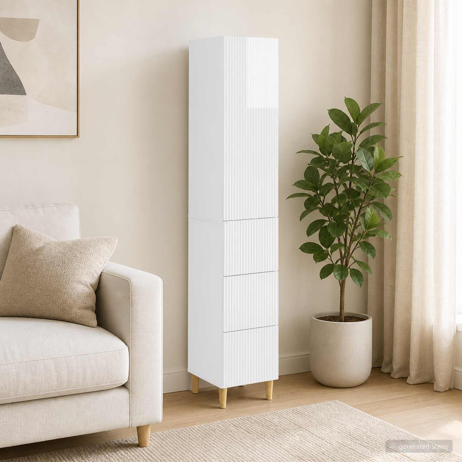 vidaXL Cabinet Set 2 pcs High Gloss White 33 x 34.5 x 90 cm 1