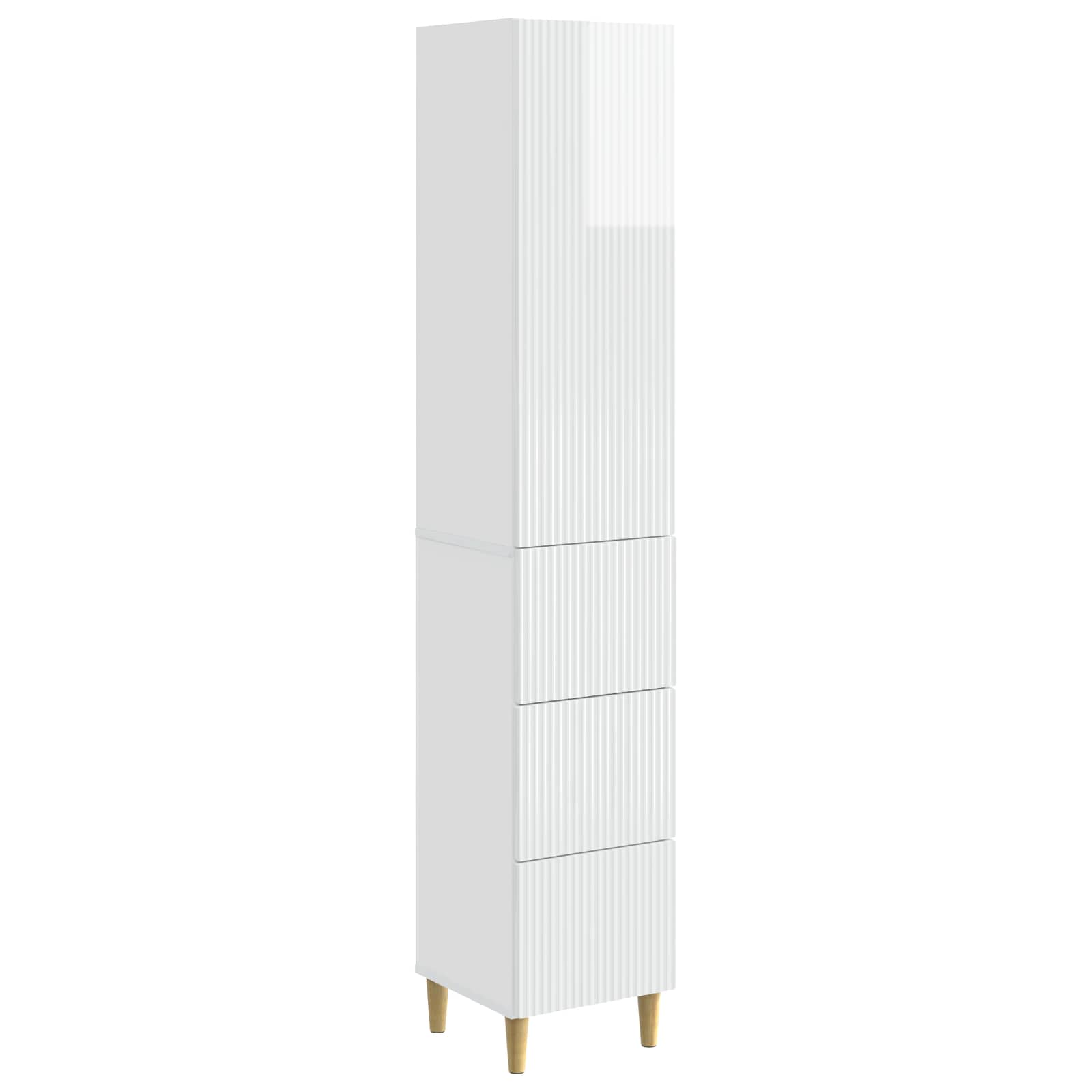 vidaXL Cabinet Set 2 pcs High Gloss White 33 x 34.5 x 90 cm 2