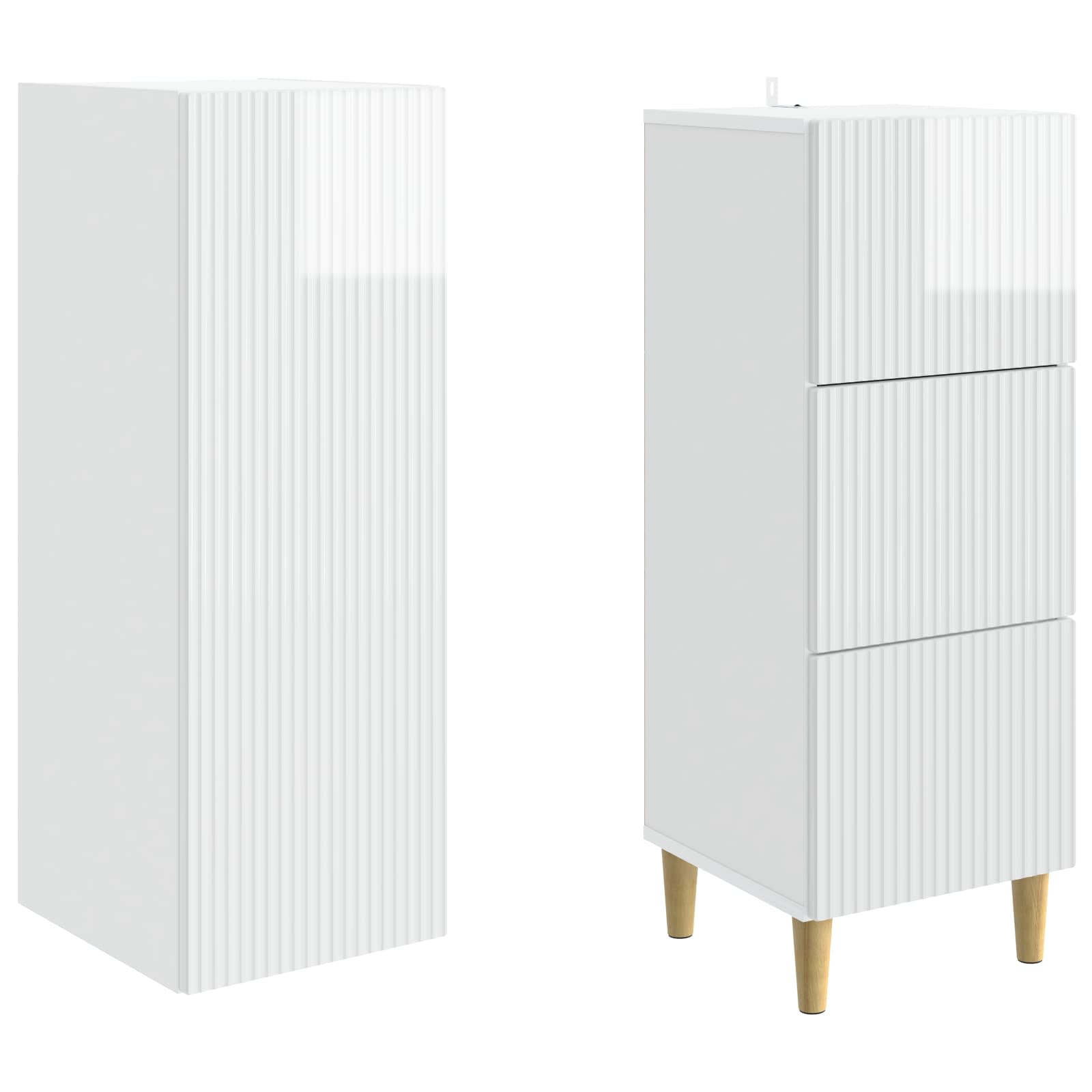 vidaXL Cabinet Set 2 pcs High Gloss White 33 x 34.5 x 90 cm 4