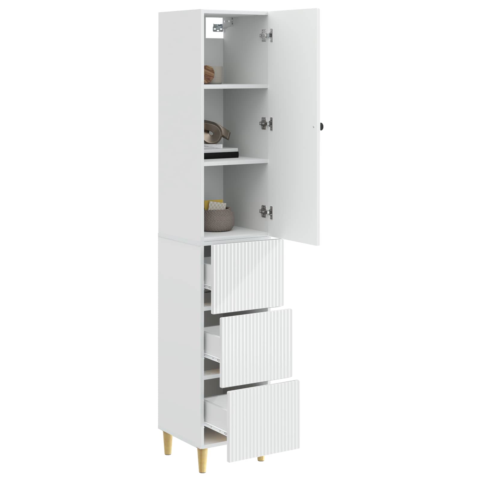 vidaXL Cabinet Set 2 pcs High Gloss White 33 x 34.5 x 90 cm 3