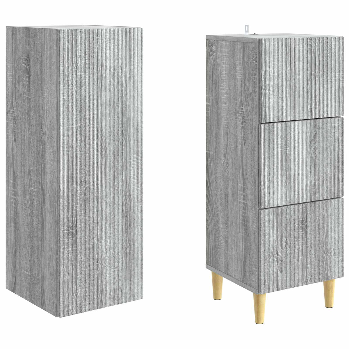 vidaXL Cabinet Set 2 pcs Grey Sonoma 33 x 34.5 x 90 cm Engineered Wood 4