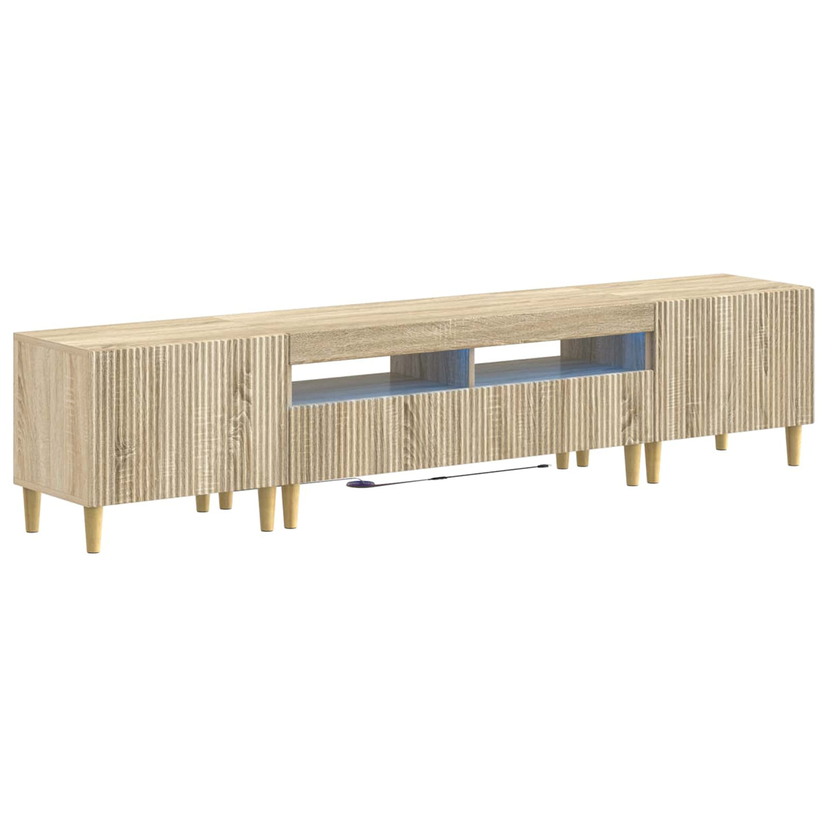3 Piece LED TV Cabinet ARNHEM 3 pcs Engineered Wood Sonoma oak 100 cm