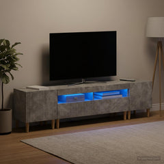 3 Piece LED TV Cabinet ARNHEM 3 pcs Engineered Wood Concrete grey 100 cm
