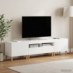 3 Piece LED TV Cabinet ARNHEM 3 pcs Engineered Wood High gloss white 81 cm
