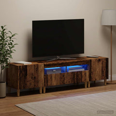 3 Piece LED TV Cabinet ARNHEM 3 pcs Engineered Wood Old wood 81 cm