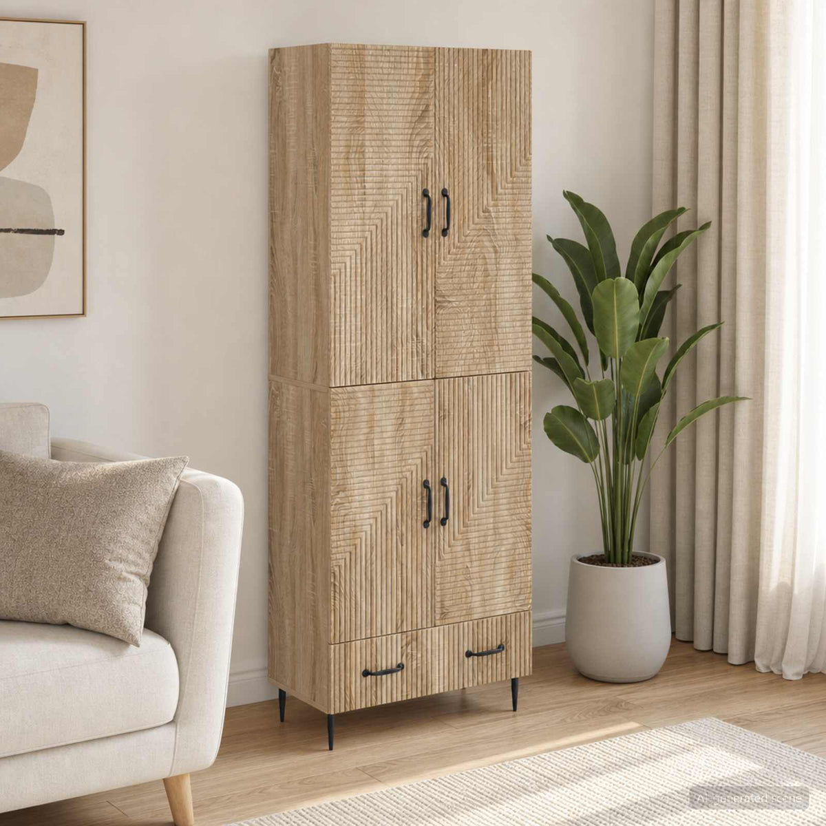 Cabinet Set 2 pcs Engineered Wood Sonoma oak