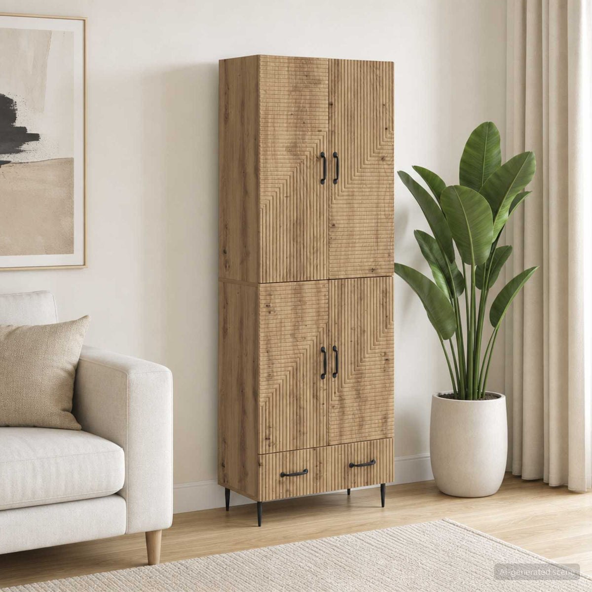 Cabinet Set 2 pcs Engineered Wood Artisan oak