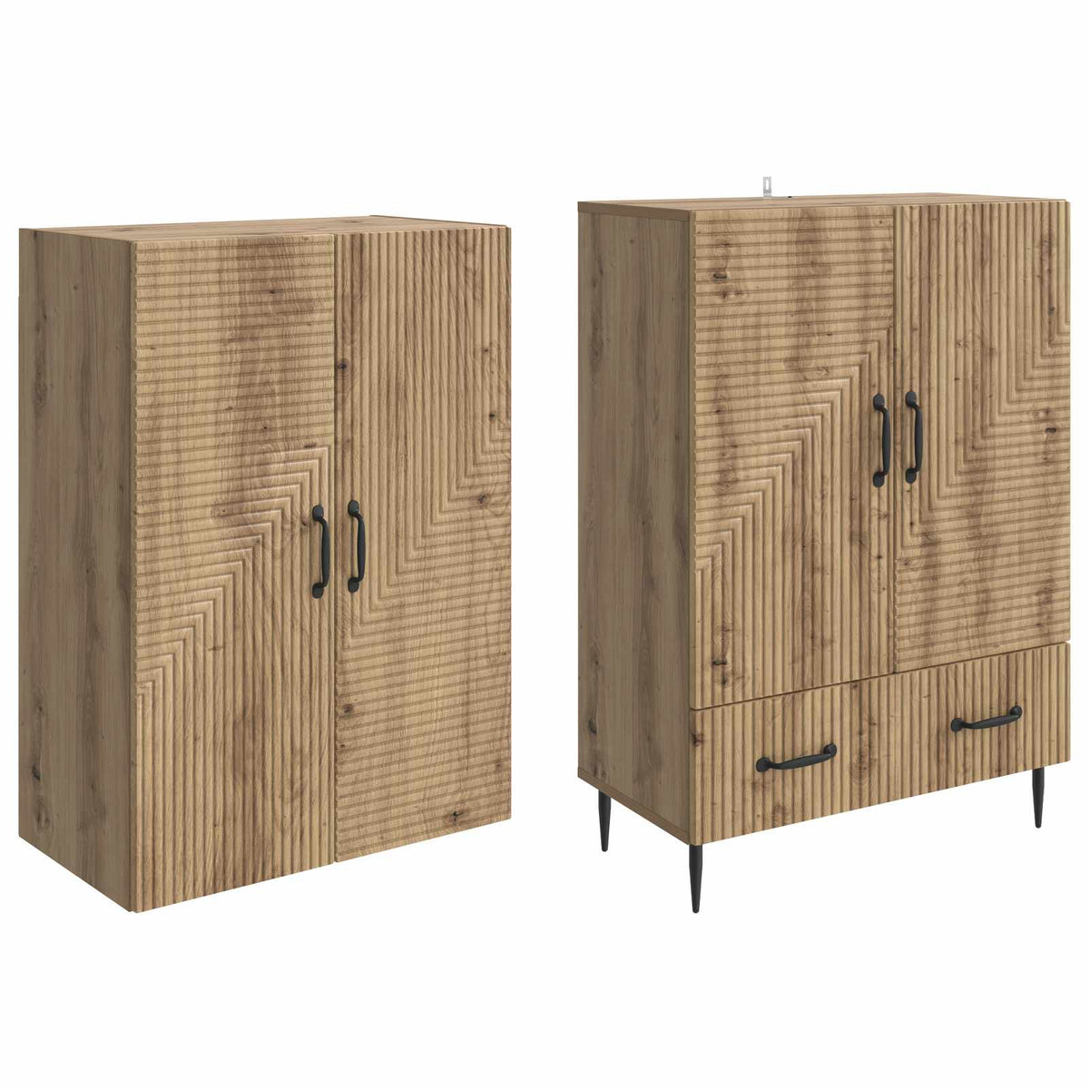 Cabinet Set 2 pcs Engineered Wood Artisan oak