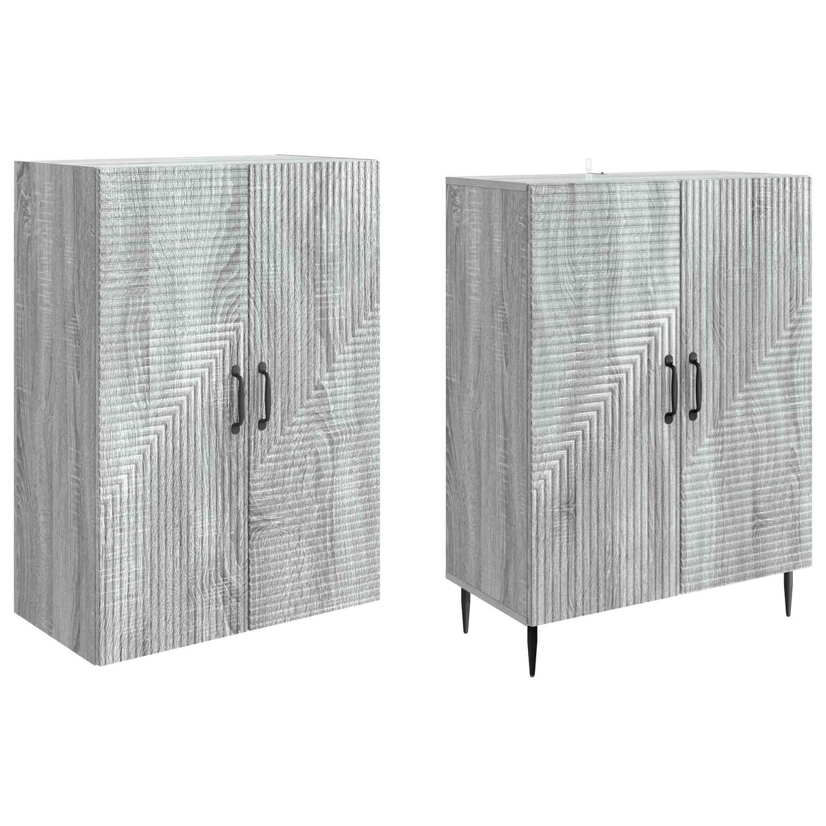 vidaXL Cabinet Set 2 pcs Grey Sonoma 66 x 34.5 x 89.5 cm 4