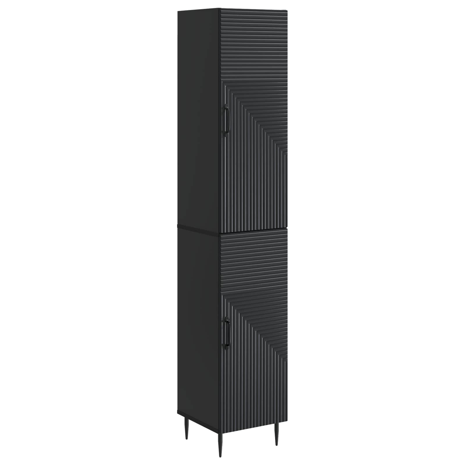 vidaXL Cabinet Set 2 pcs Black 33 x 34.5 x 89.5 cm Engineered Wood 2
