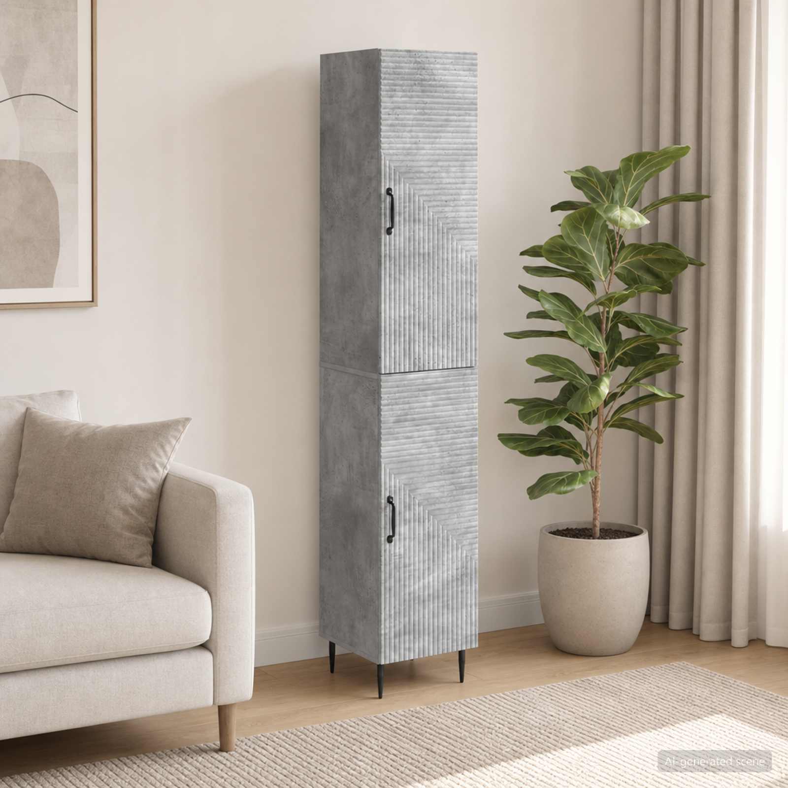 vidaXL Cabinet Set 2 pcs Concrete Grey 33 x 34.5 x 89.5 cm 1