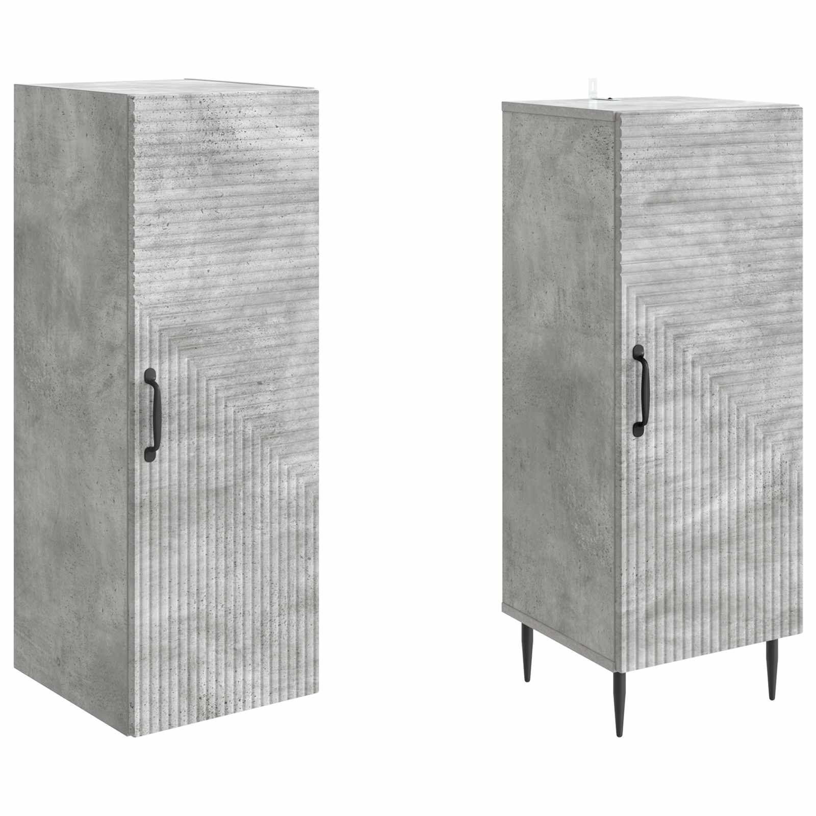 vidaXL Cabinet Set 2 pcs Concrete Grey 33 x 34.5 x 89.5 cm 4