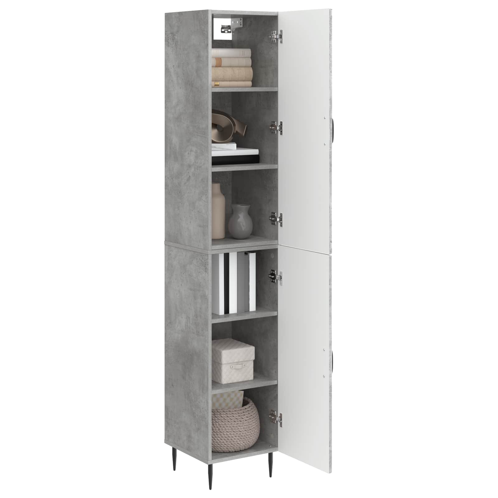 vidaXL Cabinet Set 2 pcs Concrete Grey 33 x 34.5 x 89.5 cm 3