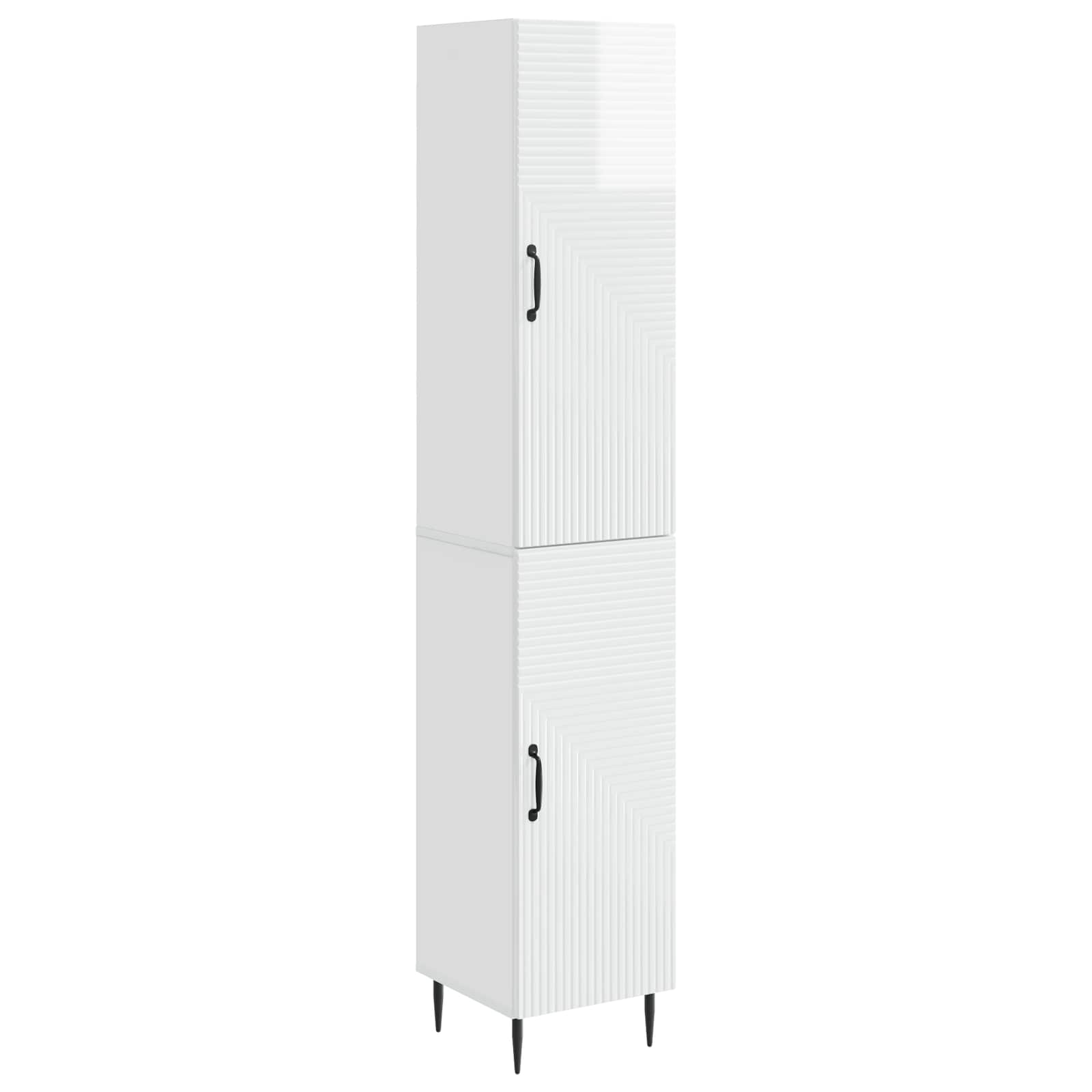 vidaXL Cabinet Set 2 pcs High Gloss White 33 x 34.5 x 89.5 cm 2
