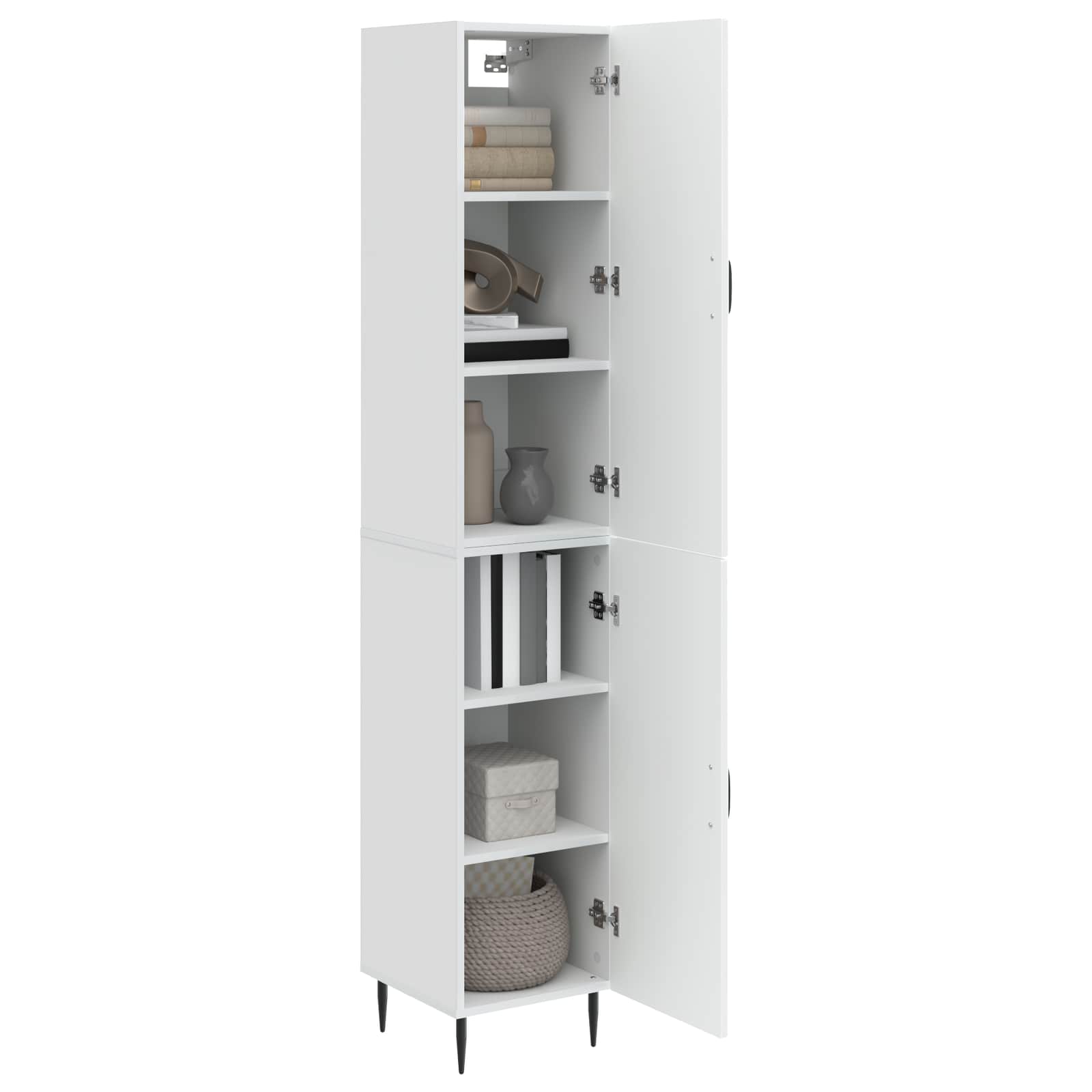 vidaXL Cabinet Set 2 pcs High Gloss White 33 x 34.5 x 89.5 cm 3