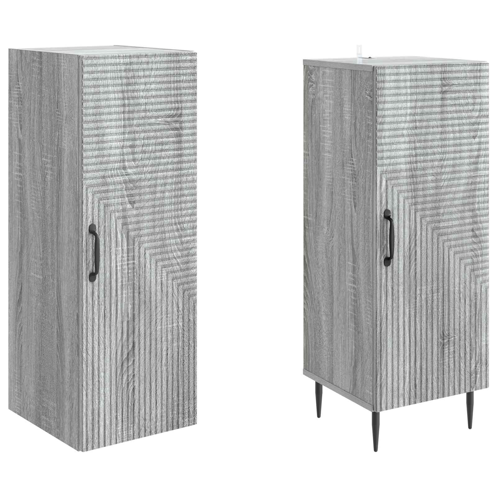 vidaXL Cabinet Set 2 pcs Grey Sonoma 33 x 34.5 x 89.5 cm 4