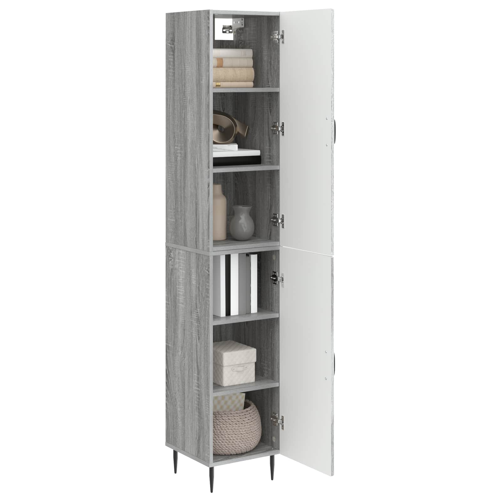 vidaXL Cabinet Set 2 pcs Grey Sonoma 33 x 34.5 x 89.5 cm 3