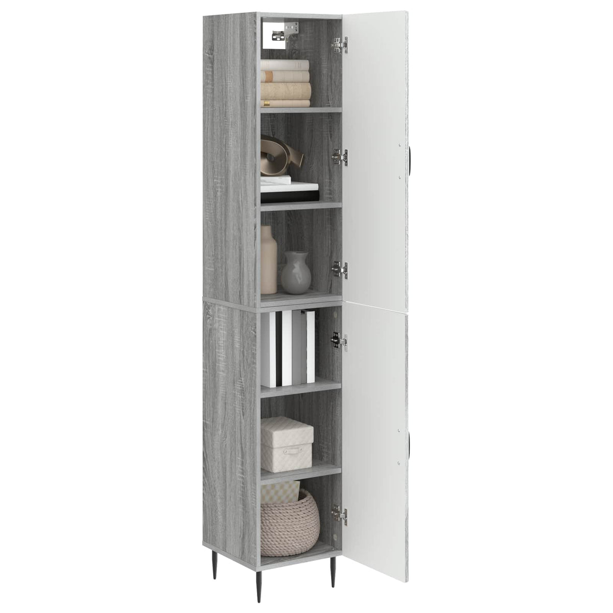 vidaXL Cabinet Set 2 pcs Grey Sonoma 33 x 34.5 x 89.5 cm 3