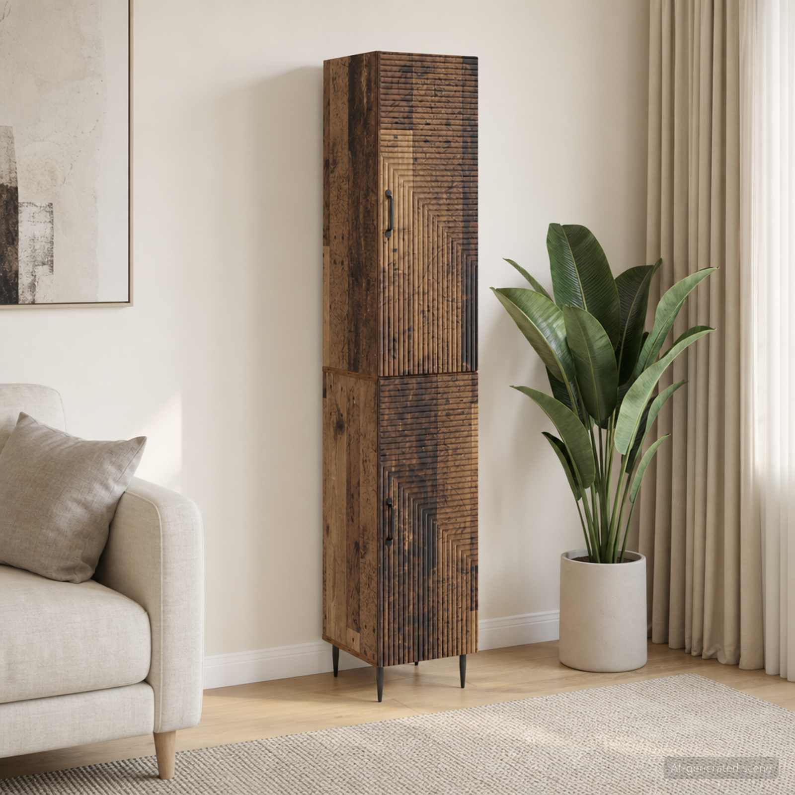 vidaXL Cabinet Set 2 pcs Old Wood 33 x 34.5 x 89.5 cm Engineered Wood 1