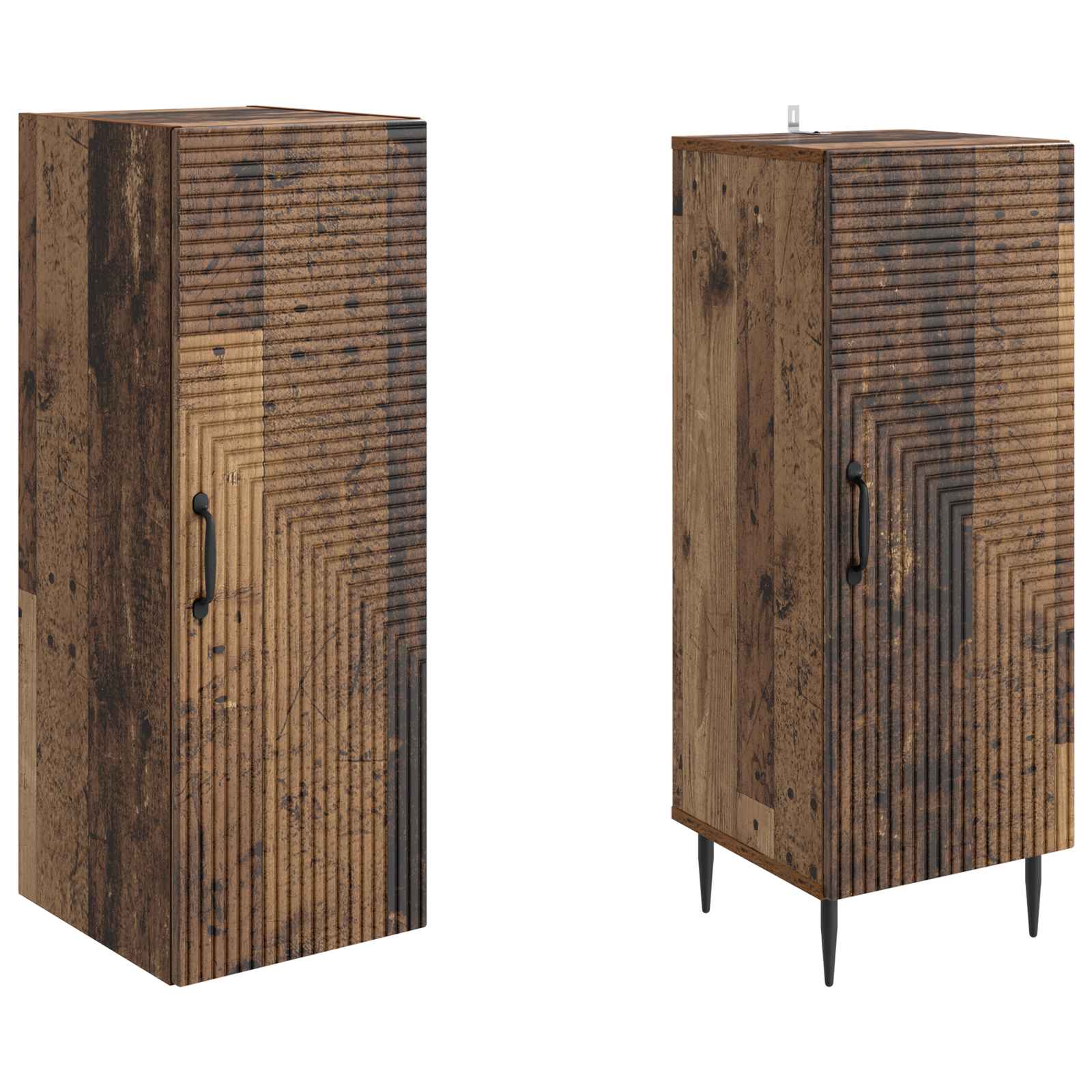 vidaXL Cabinet Set 2 pcs Old Wood 33 x 34.5 x 89.5 cm Engineered Wood 4
