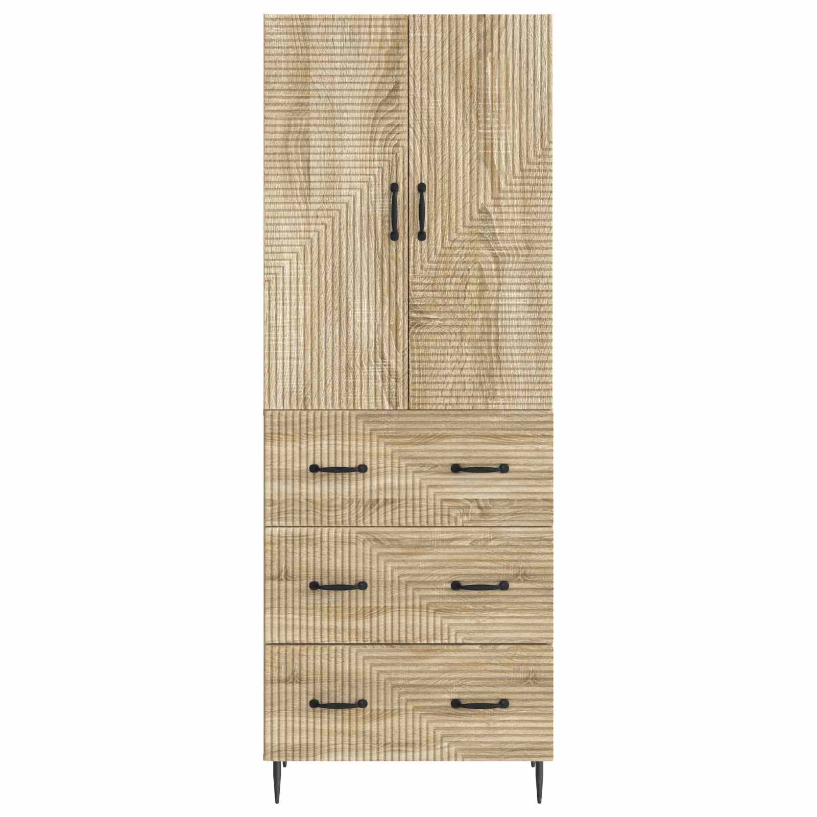 vidaXL Cabinet Set 2 pcs 66 x 34.5 x 90 cm Engineered Wood Sonoma Oak 5