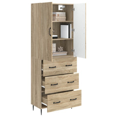 vidaXL Cabinet Set 2 pcs 66 x 34.5 x 90 cm Engineered Wood Sonoma Oak 3